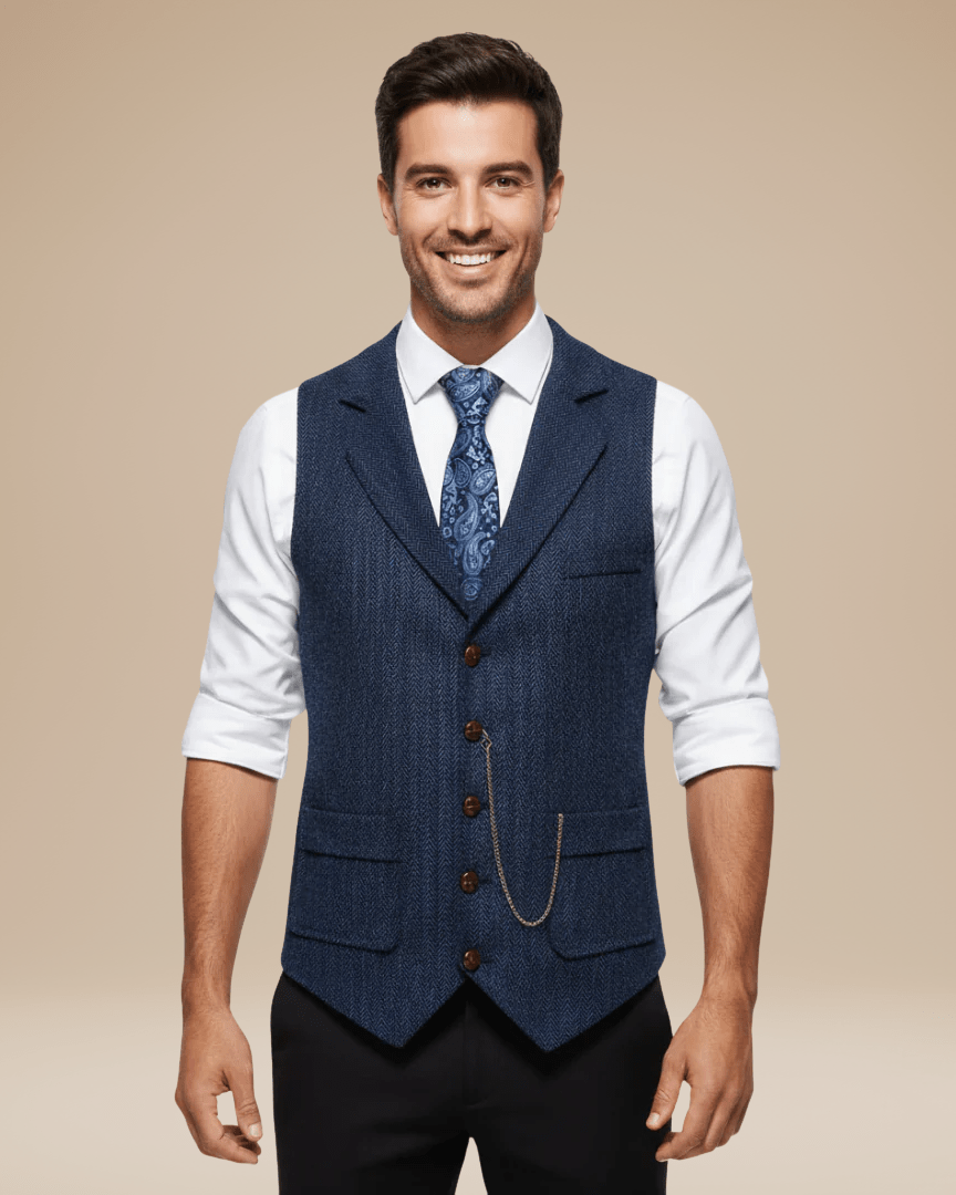 Aurazio Gilet Uomo Elegante Stile Classico Moderno Taglio Sartoriale Versatile Per Cerimonie E Lavoro
