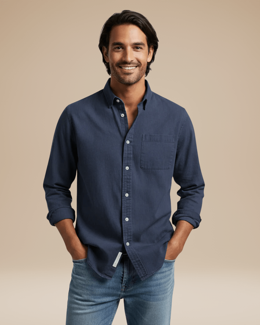 Aurazio Camicia Uomo Casual Elegante In Cotone Morbido Vestibilità Regolare Confortevole Per Ogni Occasione