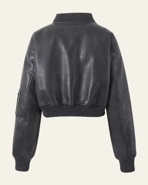 Aurazio Bomber corto in pelle vegana da donna