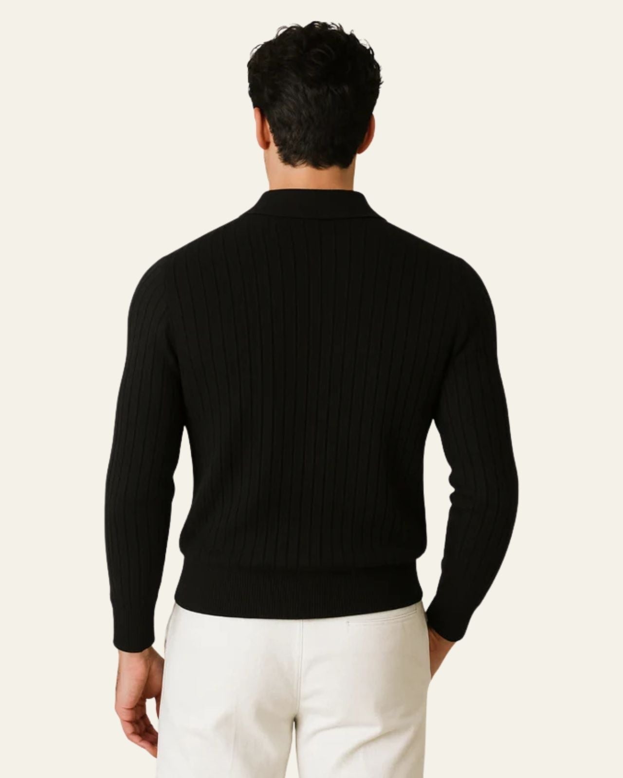 Aurazio Polo in maglia a coste aderente da uomo