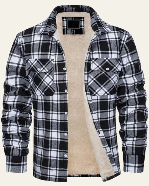 Aurazio Giacca in flanella con fodera sherpa da uomo