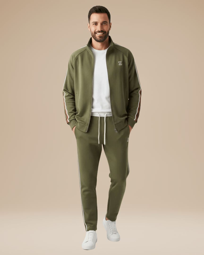 Aurazio Completo Sportivo Dinamico Uomo Con Giacca Zip Frontale Pantaloni Palestra Comfort