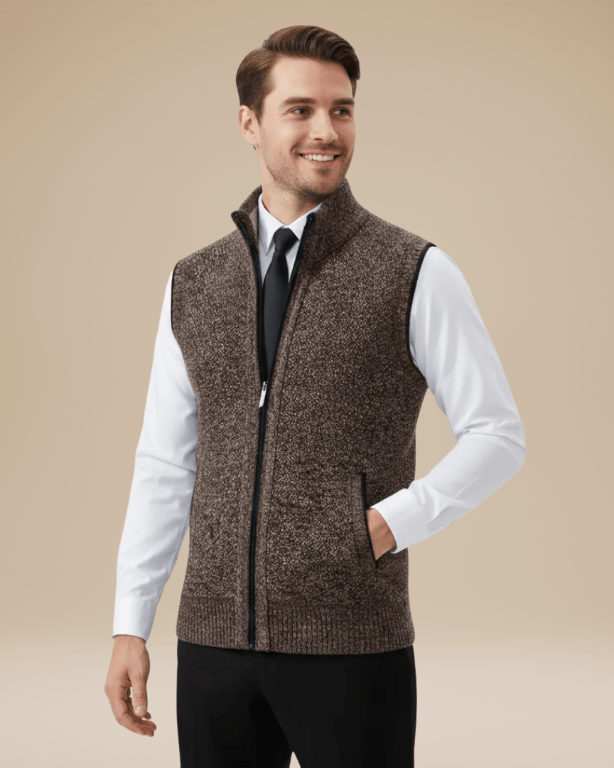 Aurazio Gilet In Maglia Uomo Lana Mista Leggero Caldo Versatile Per Camicie E T Shirt