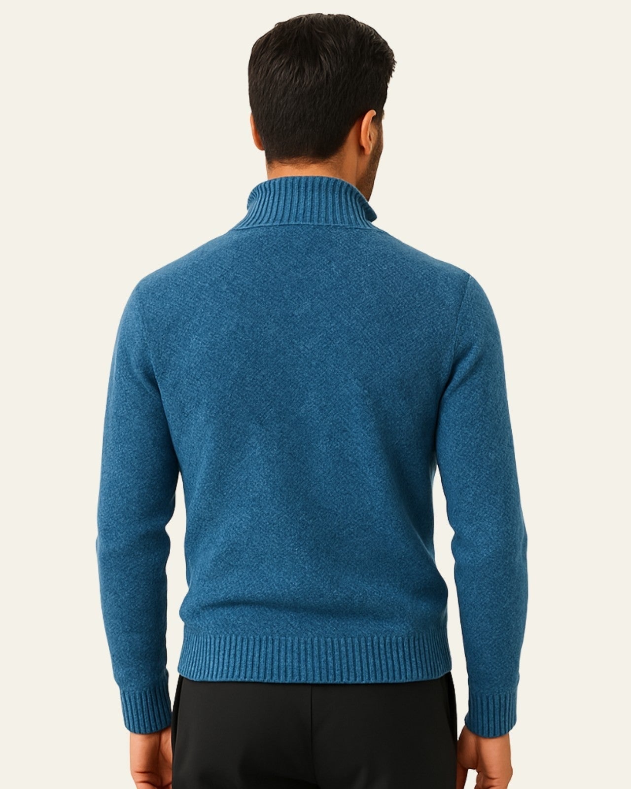 Aurazio Maglione Testurizzato Con Zip A Metà Da Uomo