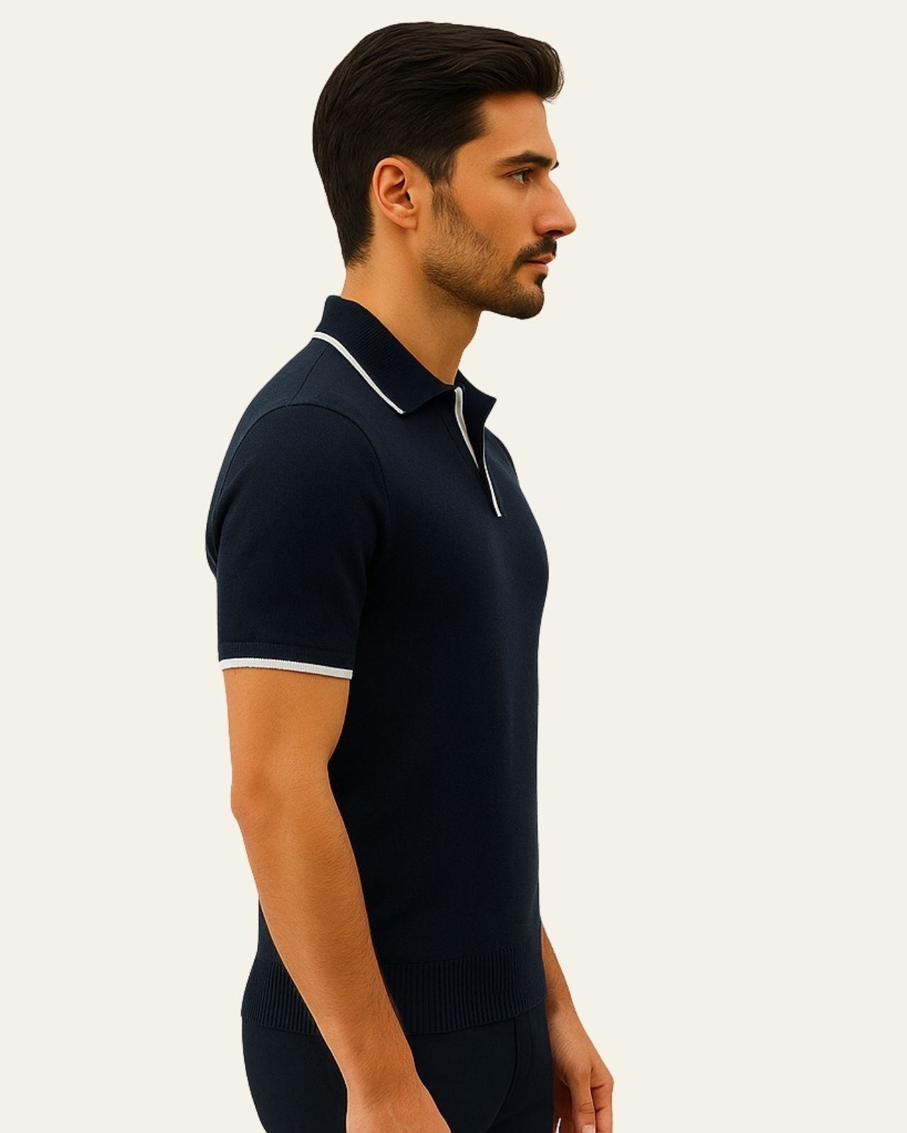 Aurazio Polo in Maglia Edge Elegante da uomo