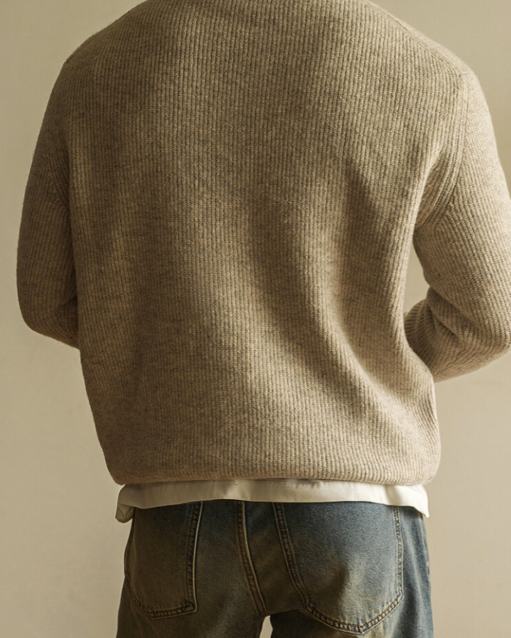 Aurazio Maglione Polo in Maglia a Maniche Lunghe da Uomo