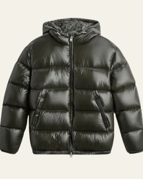 Aurazio Piumino imbottito in nylon con piuma di oca da uomo