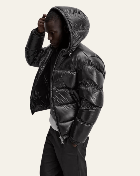 Aurazio Piumino imbottito in nylon con piuma di oca da uomo