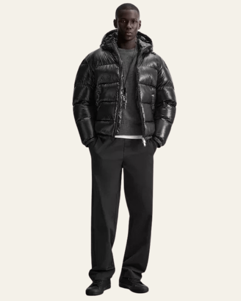 Aurazio Piumino imbottito in nylon con piuma di oca da uomo