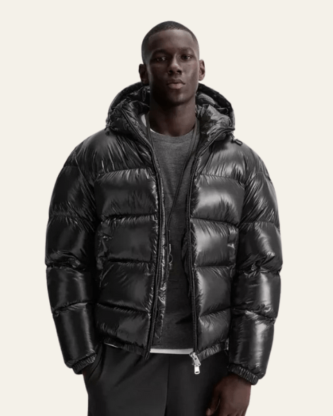 Aurazio Piumino imbottito in nylon con piuma di oca da uomo