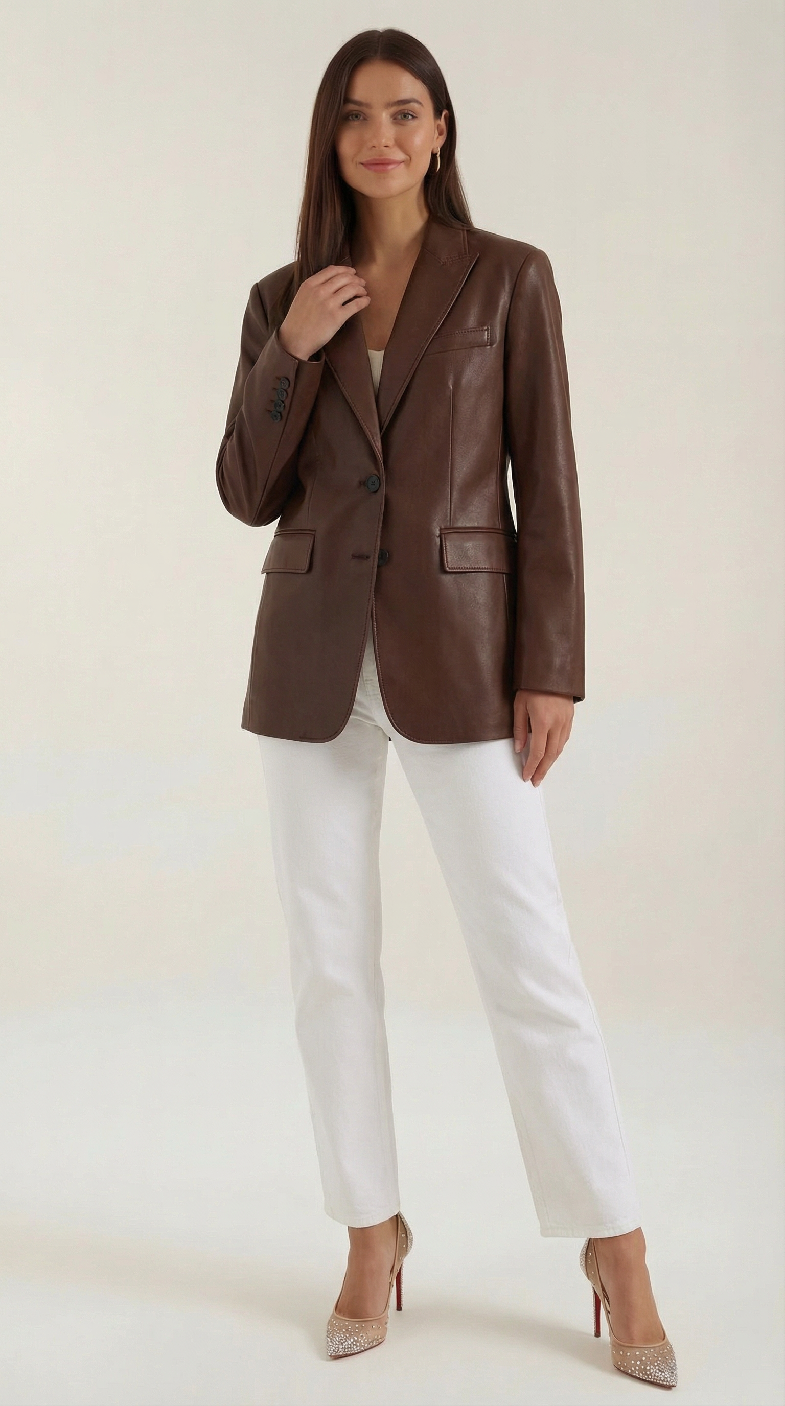 Blazer Donna in Ecopelle Lucido Oversize Strutturato