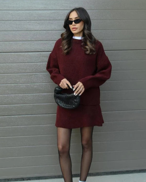 Aurazio Completo in maglia di lana da donna