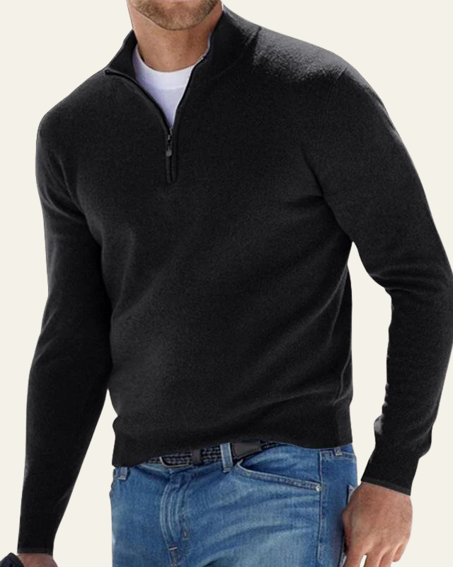 Aurazio Maglione Con Cerniera A Metà Da Uomo