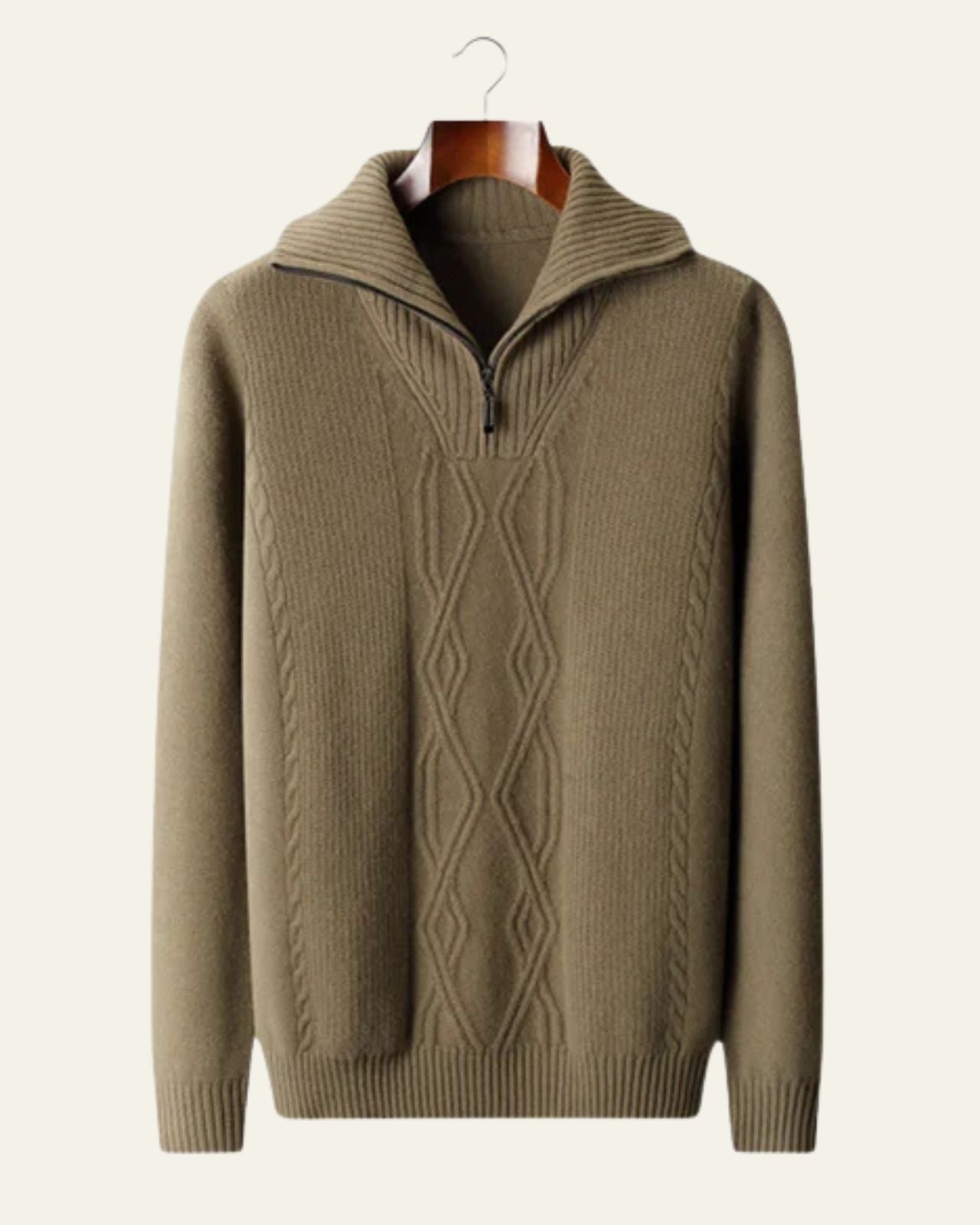 Aurazio Maglione in Lana Merino Extrafine con Zip a 1/4 da uomo