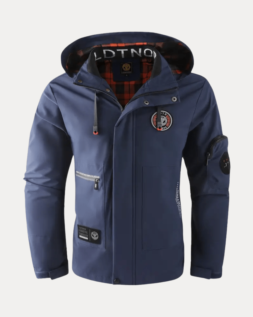 Aurazio Giacca Uomo Softshell Stile Urbano Antivento Resistente All Weather Con Zip