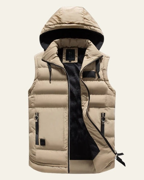 Aurazio Gilet imbottito con cappuccio da uomo