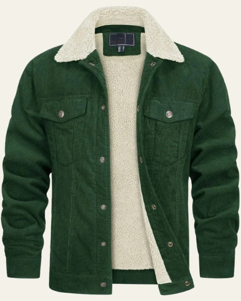 Aurazio Giacca in Corduroy con Fodera Sherpa da uomo