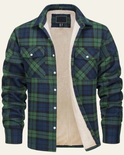 Aurazio Giacca in flanella con fodera sherpa da uomo