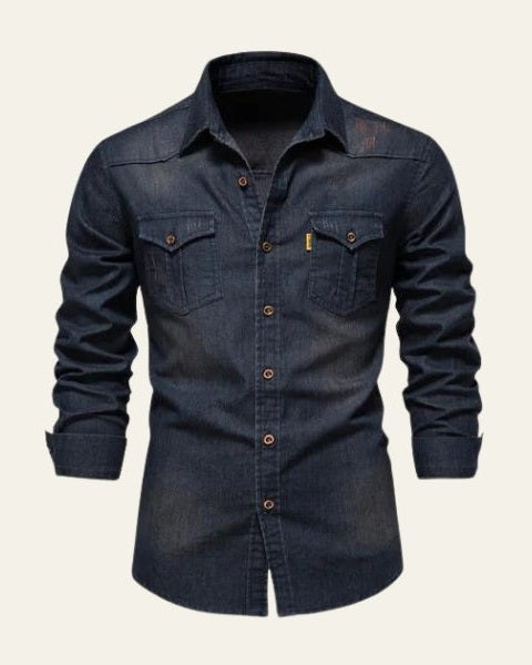 Aurazio Camicia di Jeans Classica da Uomo