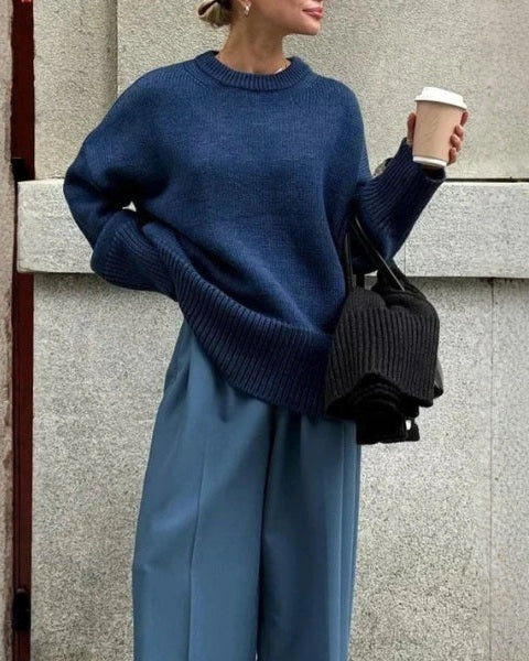 Maglione Donna Oversize in Misto Lana Spalle Scese
