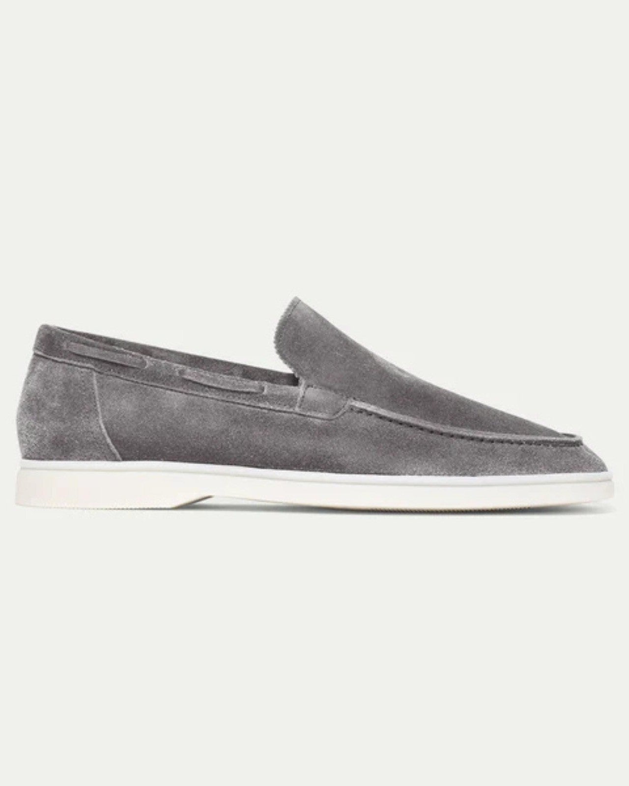 Mocassino Barca Uomo in Suede Vegano Grigio Chiaro Mediterraneo