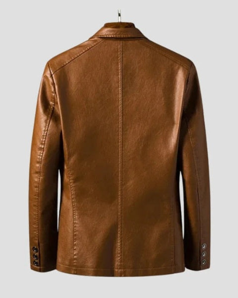 Aurazio Blazer In Pelle Vegana Moderno Per Uomo