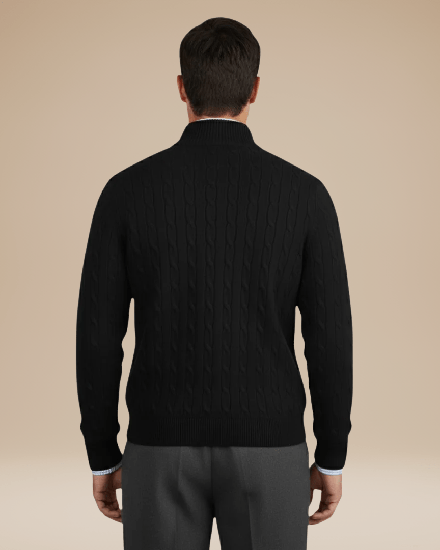 Aurazio Maglione Uomo Treccia Elegante In Misto Lana Caldo Texture Raffinata E Comfort Assoluto
