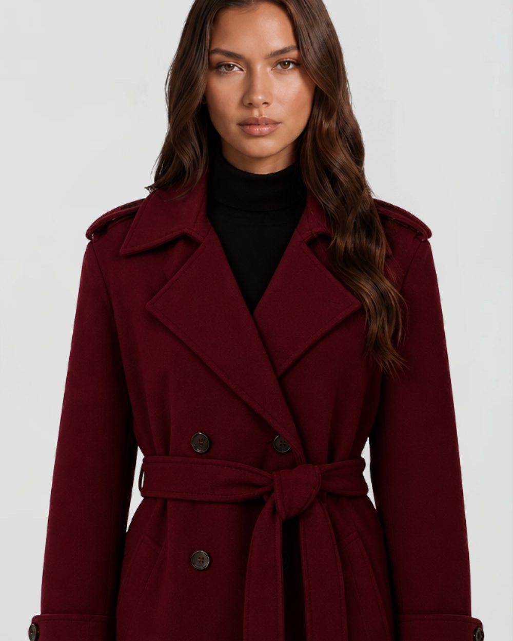 Trench Donna Lungo in Lana Doppiopetto Sartoriale