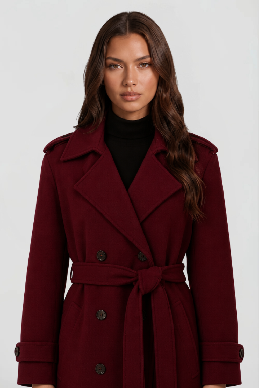 Trench Donna Lungo in Lana Doppiopetto Sartoriale
