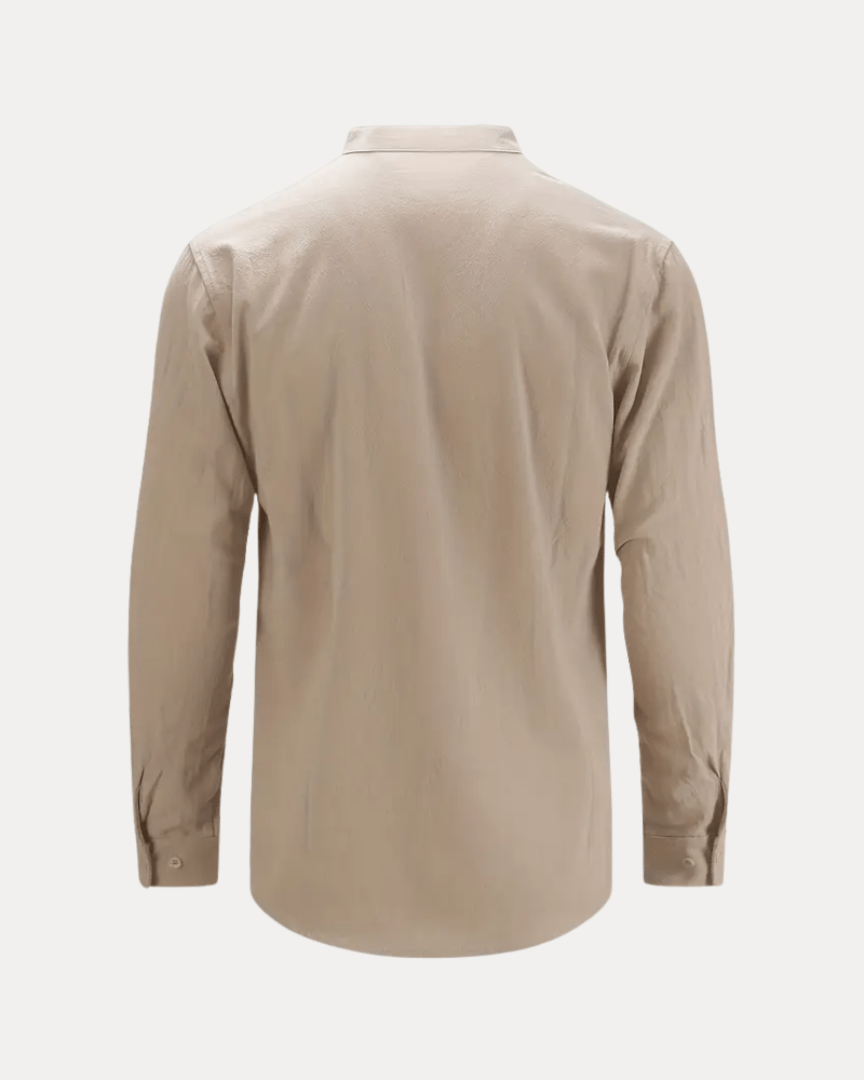 Aurazio Camicia Henley Uomo In Misto Lino Traspirante