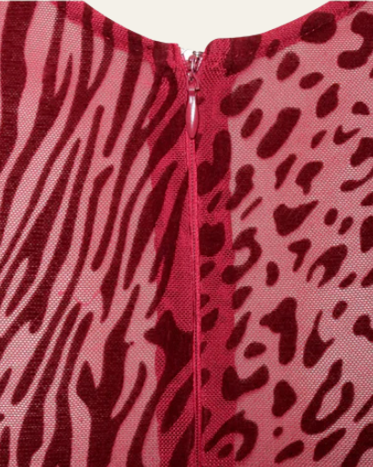 Aurazio Abito Lungo con Stampa Animale per Donne