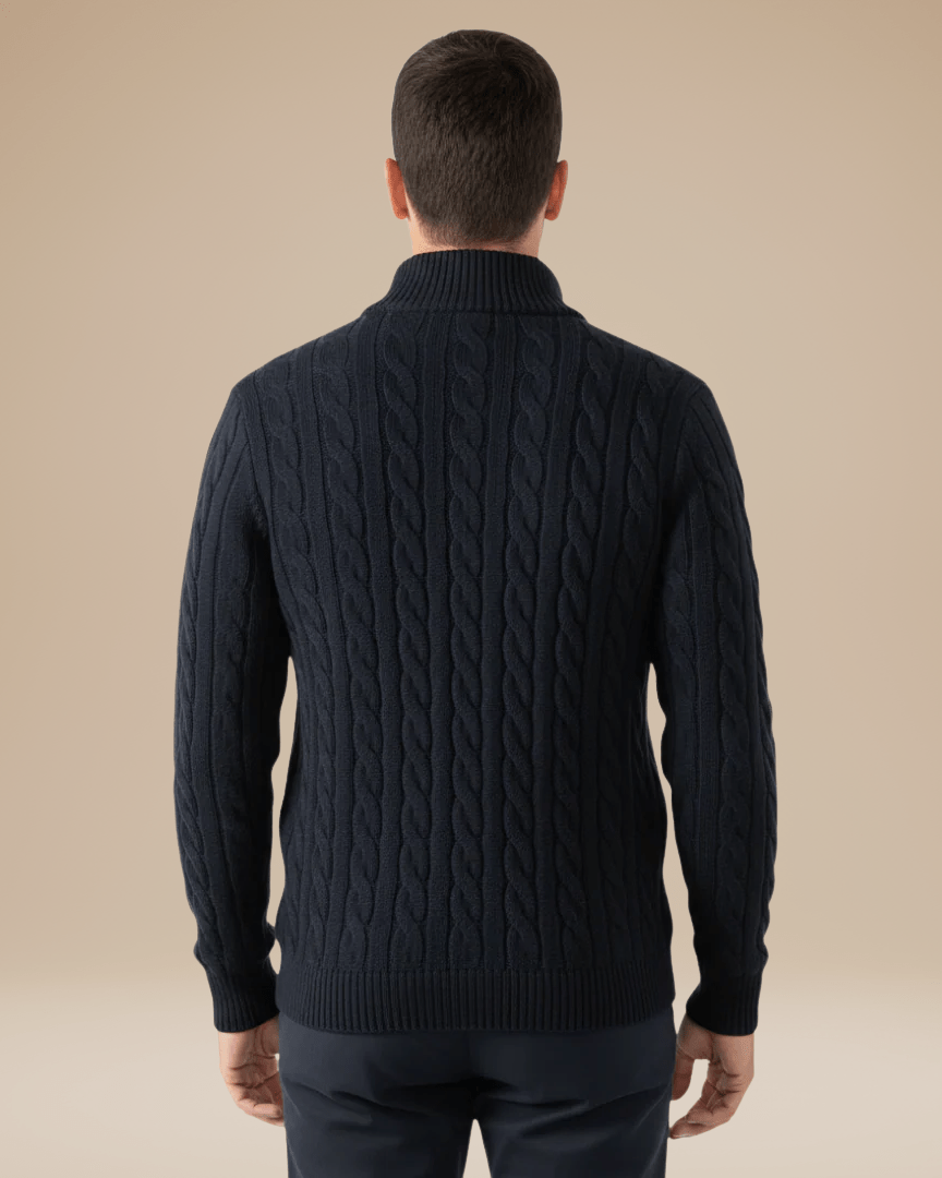 Aurazio Maglione A Treccia Con Mezza Zip Unisex Comfort E Stile Per Ogni Occasione