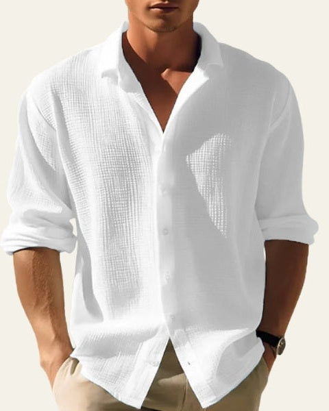 Aurazio Camicia Bottonata Testurizzata da Uomo