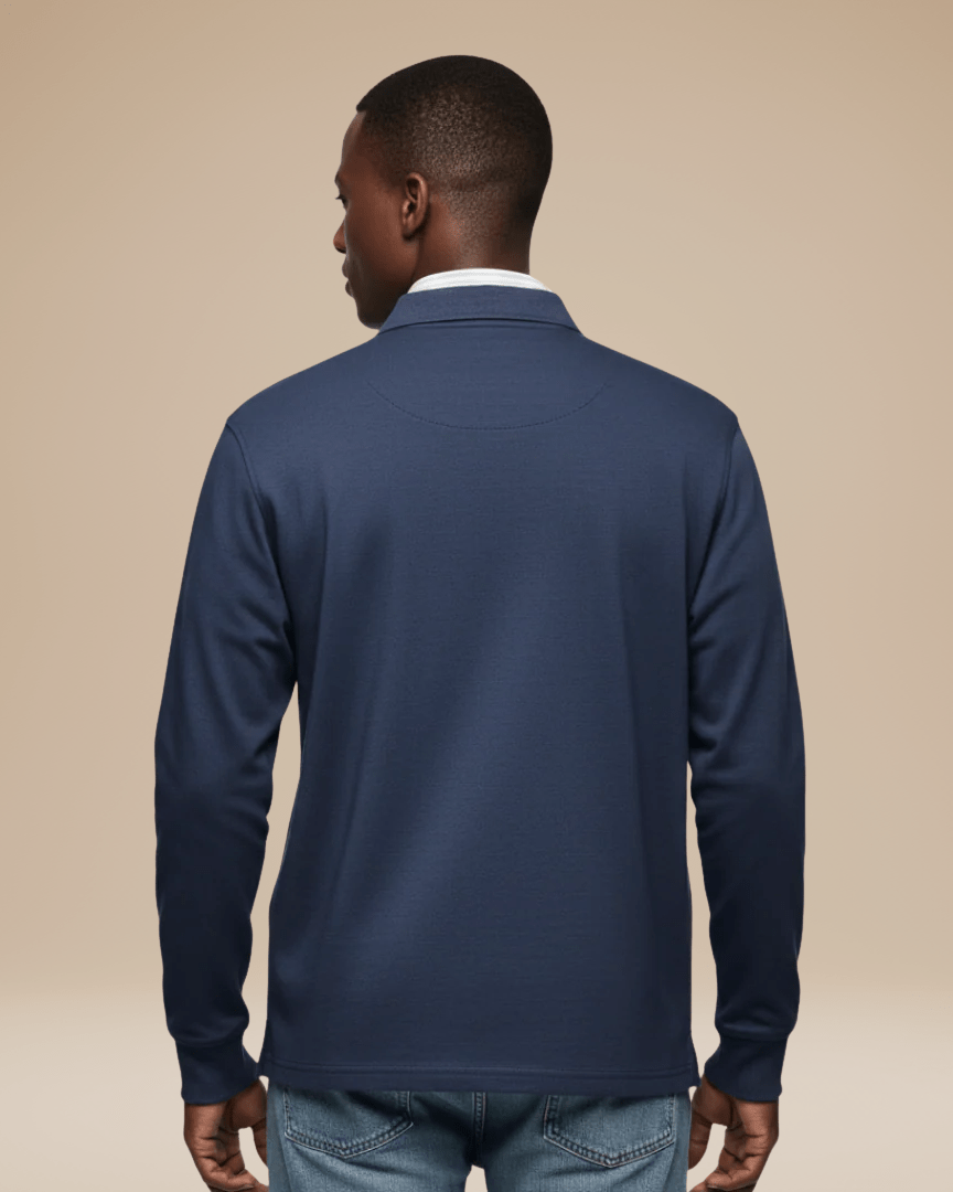 Aurazio Polo Cotone Premium Uomo Maniche Lunghe Comfort Tutto Il Giorno Stile Senza Sforzo Lavoro