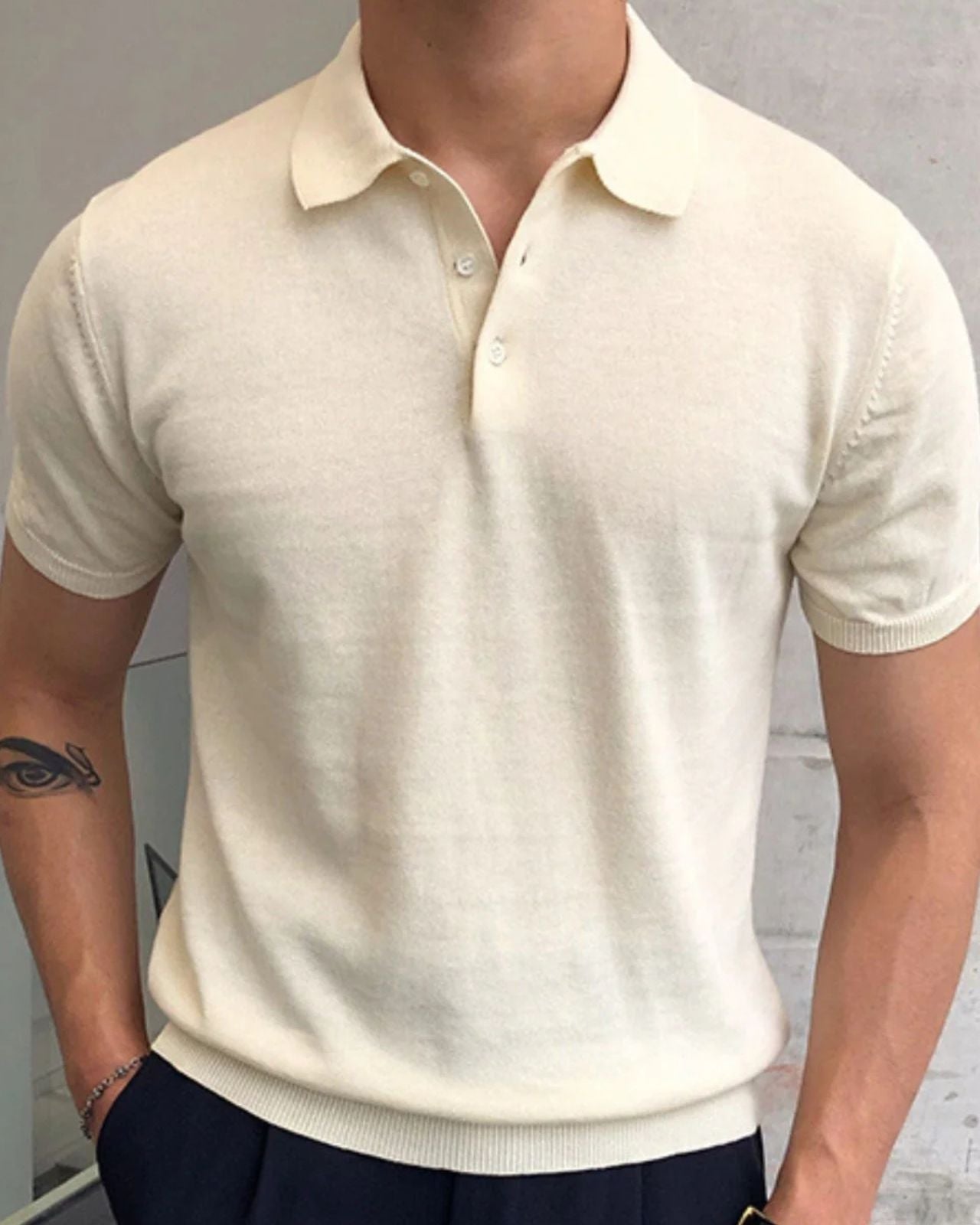 Aurazio Polo in cotone lavorato a maglia per uomo