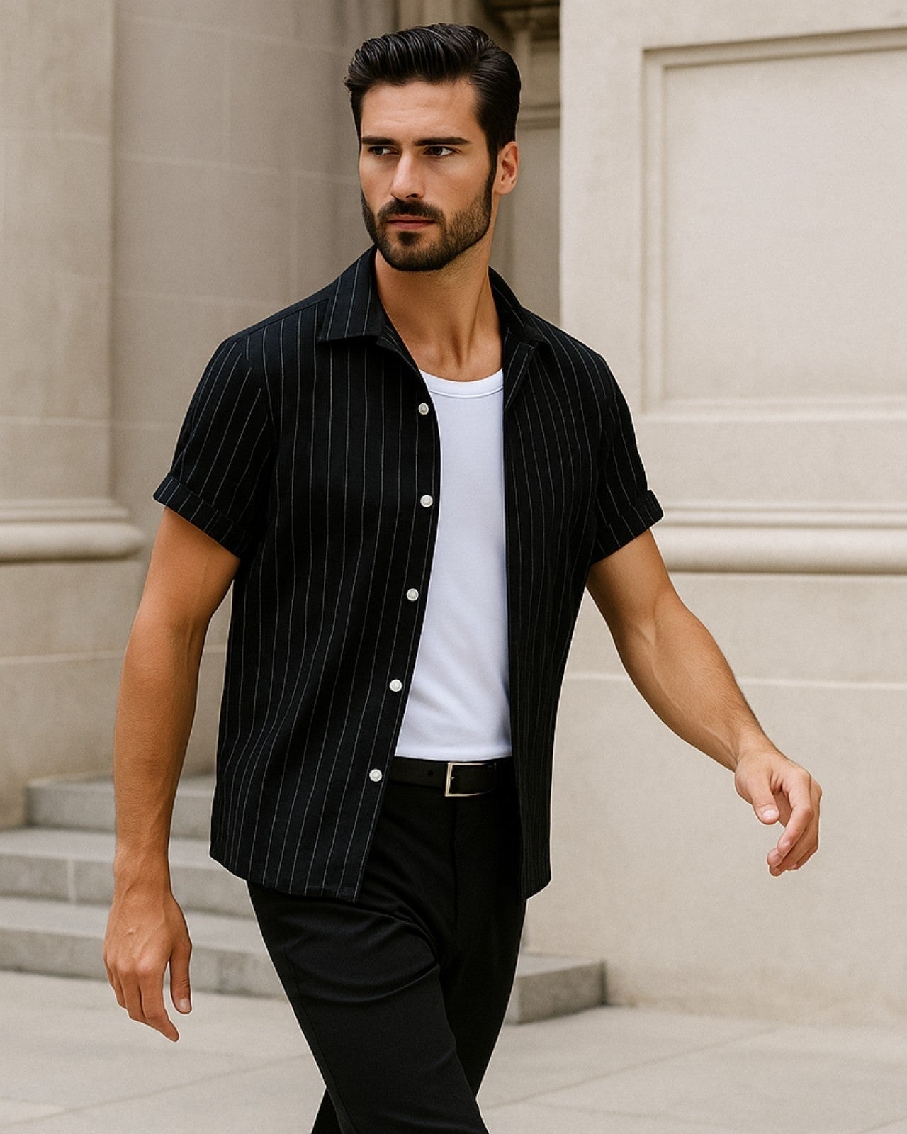 Aurazio Camicia Misto Lino e Poliestere da Uomo