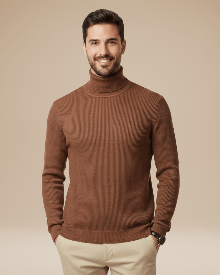 Aurazio Maglione Uomo Dolcevita Collo Alto In Maglia Fine Morbida Calda Per Lavoro E Tempo Libero
