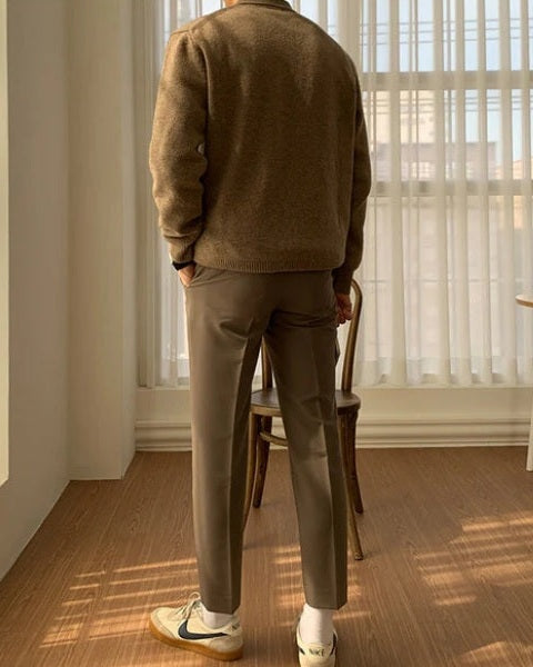 Aurazio Maglione polo in maglia morbida da uomo