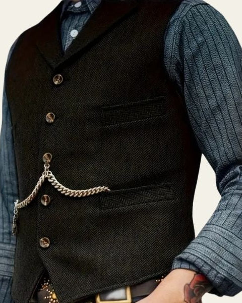 Aurazio Gilet in Tweed Classico per uomo
