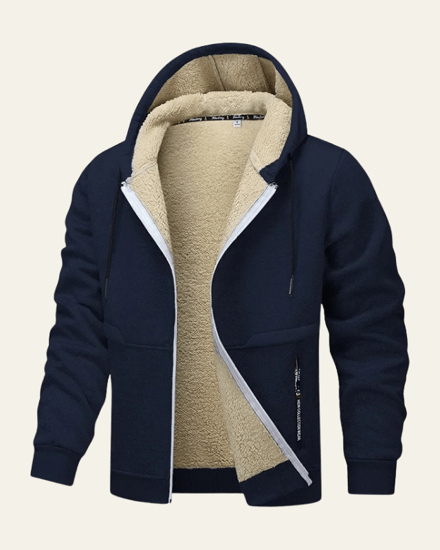 Aurazio Giacca con cappuccio foderata in pile da uomo