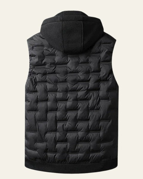 Aurazio Gilet Trapuntato Con Cappuccio Per Uomo