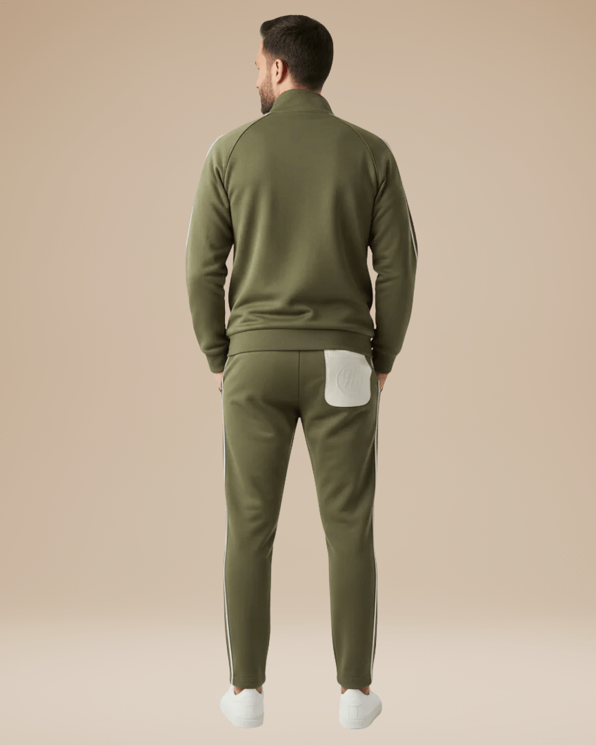 Aurazio Completo Sportivo Dinamico Uomo Con Giacca Zip Frontale Pantaloni Palestra Comfort