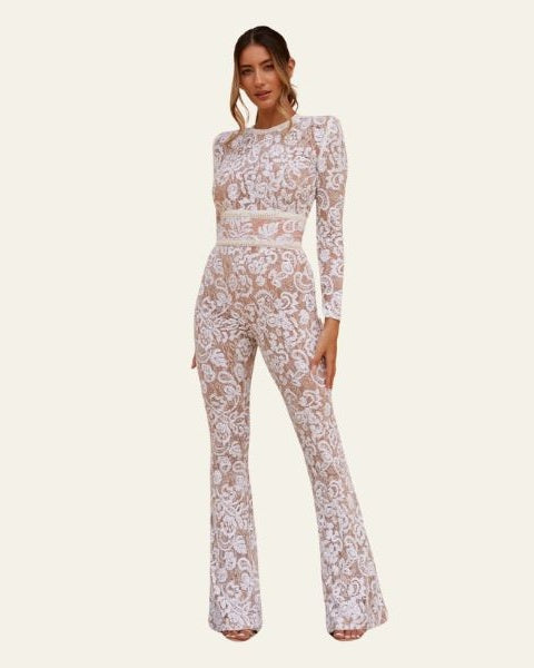 Aurazio Tuta in pizzo ricamato elegante da donna