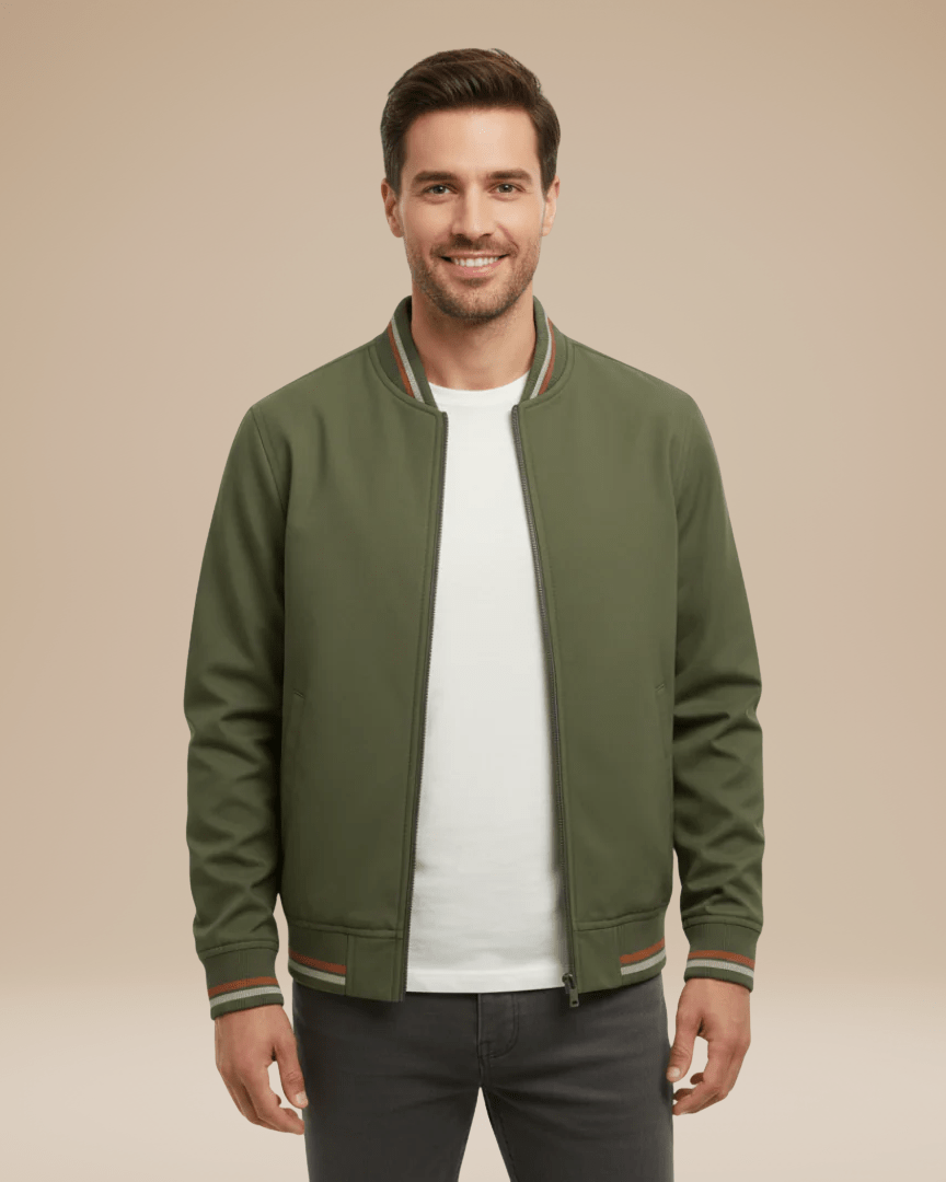 Aurazio Bomber Uomo Casual Colletto A Costine Per Vita Di Città Comfort E Stile Urbano