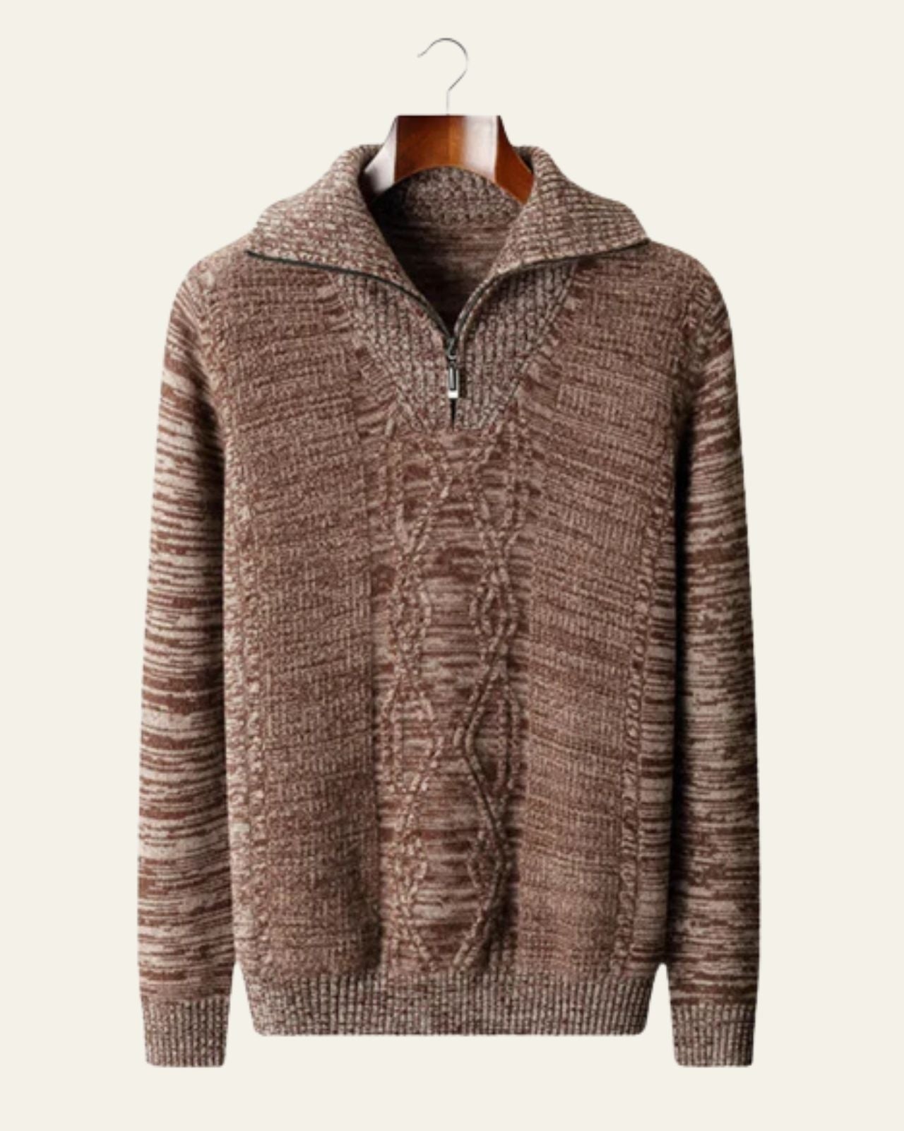 Aurazio Maglione in Lana Merino Extrafine con Zip a 1/4 da uomo