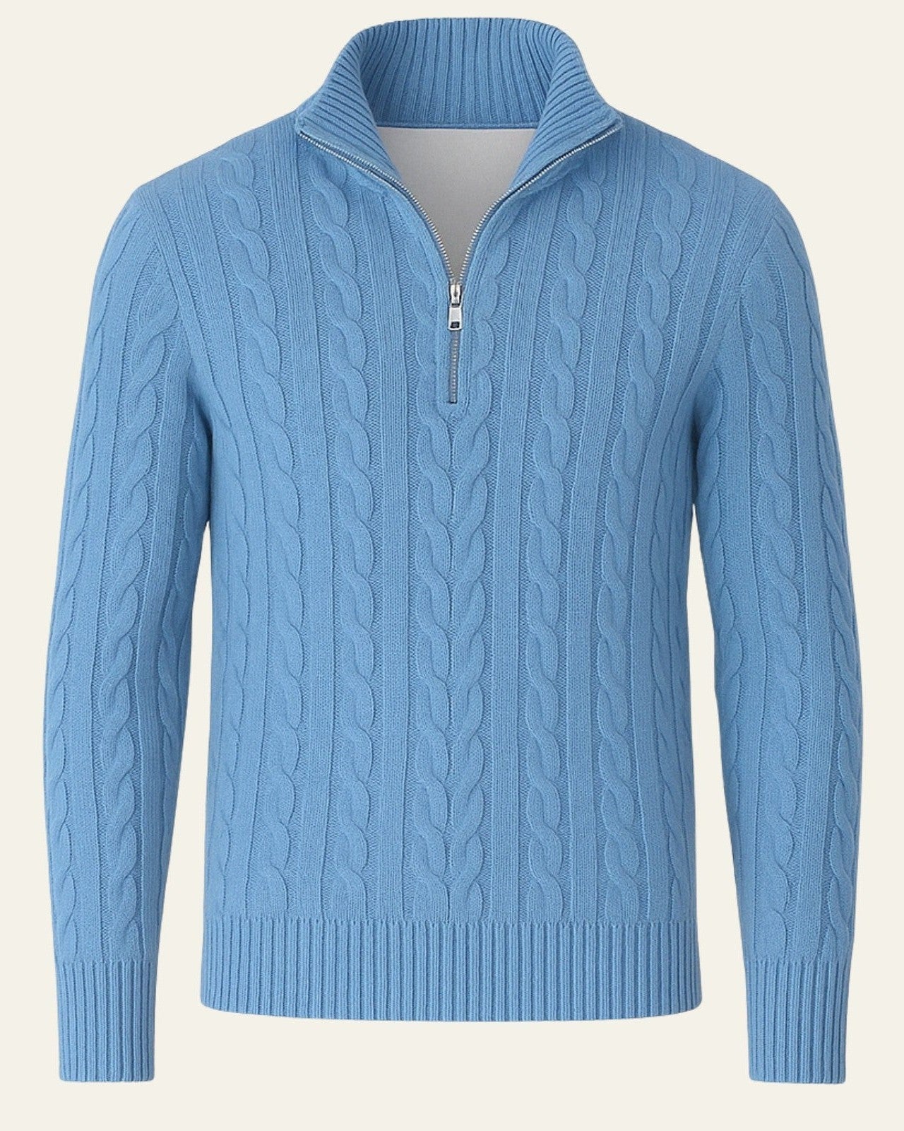 Aurazio Maglione lavorato a maglia con zip da uomo