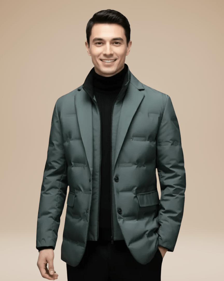 Aurazio Uomo Giacca Sartoriale Imbottita Elegante Confortevole Termica Leggera Invernale