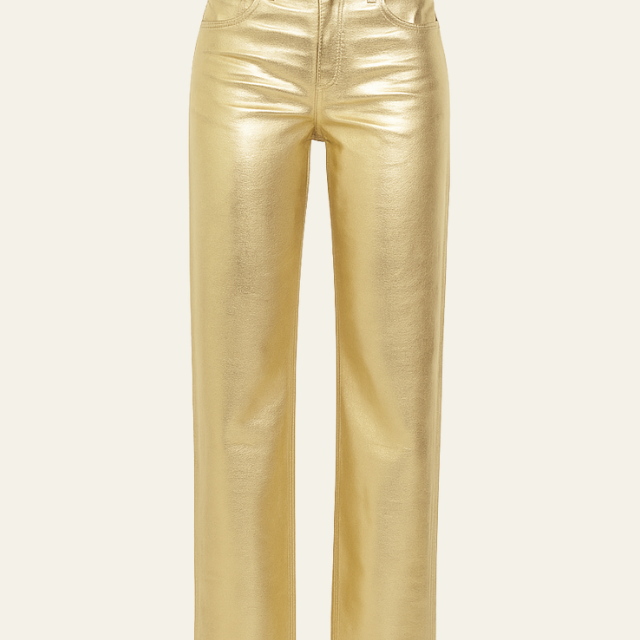Aurazio Jeans metallizzati dorati da donna