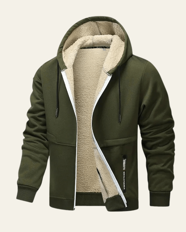 Aurazio Giacca con cappuccio foderata in pile da uomo