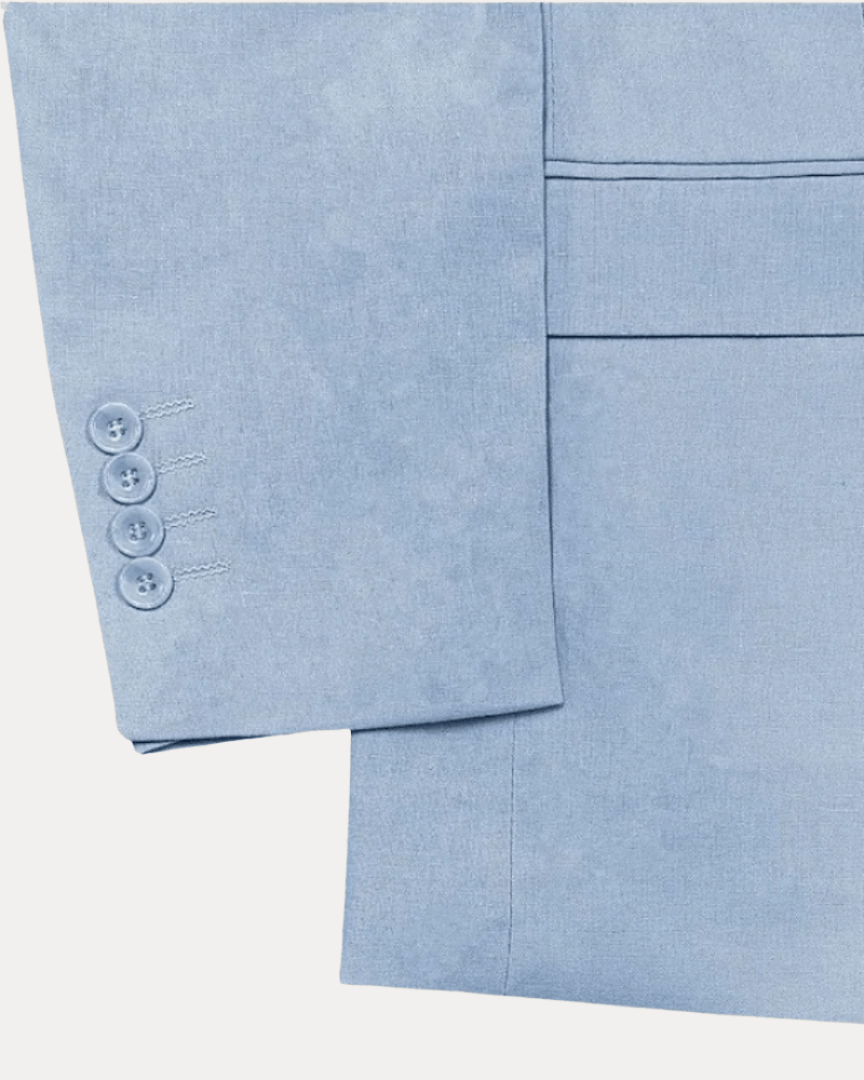 Aurazio Abito Uomo Slim Fit In Lino Leggero Elegante Completo Monopetto Due Bottoni